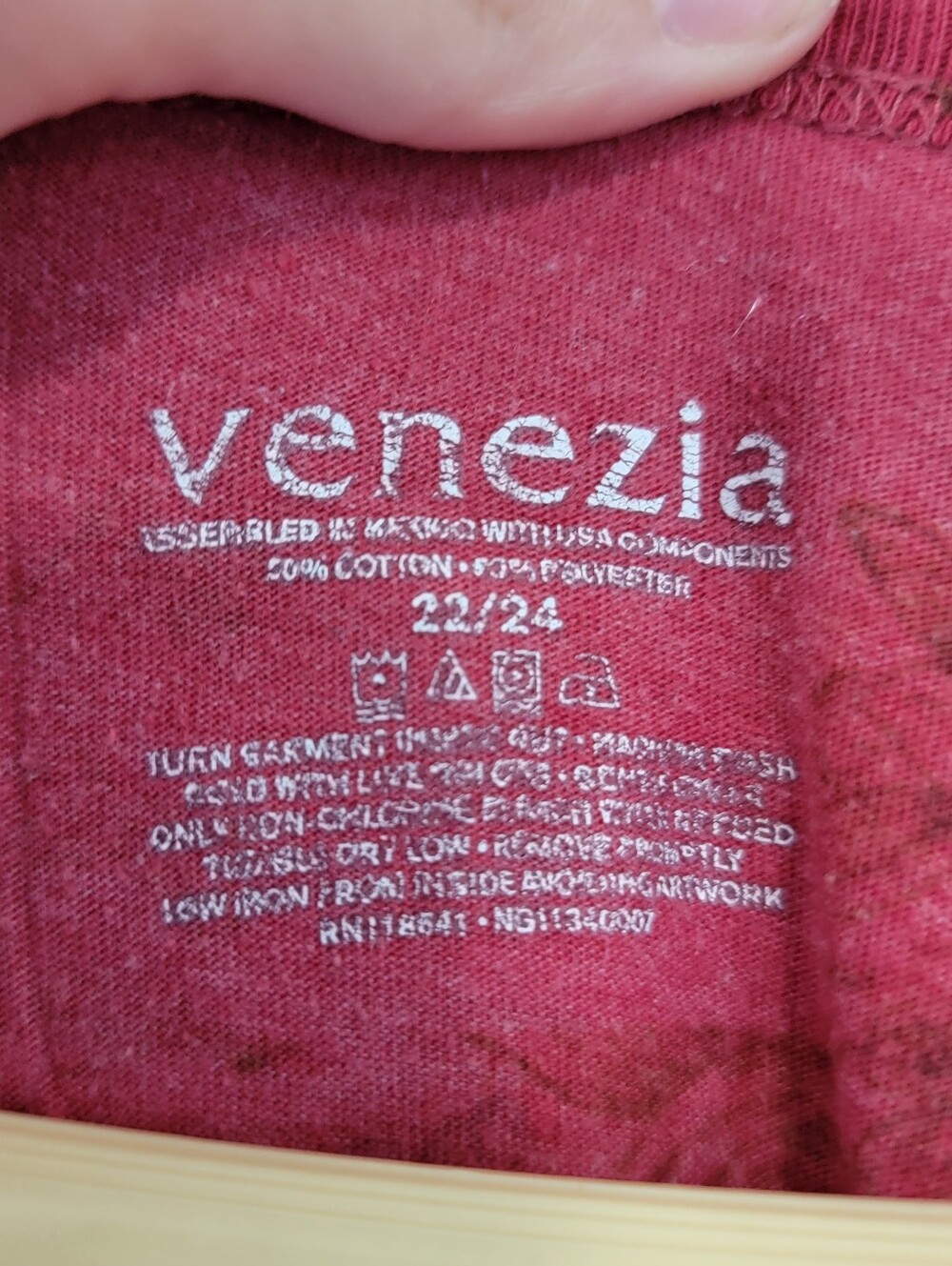 Venezia V-Neck Graphic Tee in Raspberry - Picture 2 of 4